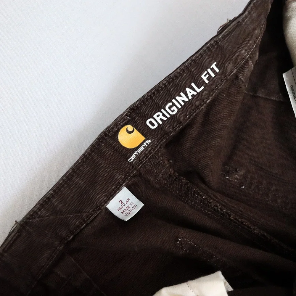 Carhartt Carpenter Pants Womens 2 Regular Brown Original Fit Canvas 102080